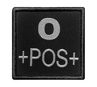 GROUPE SANGUIN O POSITIF BRODÉ SUR TISSU NOIR