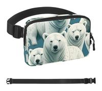 Groups of Polar Bears-1547 Sac banane pour homme et femme avec sangle réglable, sac banane tendance pour voyage, plein air, course à pied, randonnée, multicolore, multicolore, 1.5x9.0x5.9in/4x23x15cm