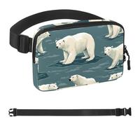 Groups of Polar Bears-1588 Sac banane à bandoulière pour homme et femme, sac de ceinture pour voyage, marche, course, randonnée, cyclisme, multicolore, 4 x 23 x 15 cm, multicolore,