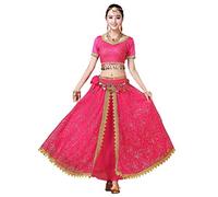 Grouptap Bollywood Lehenga Choli Indian Femmes Anarkali Saree Dames Mariage Partie Designer Blouse Danse Robe Rose Costume Lengha (Rose, 152-172 cm, 45-70 kg)