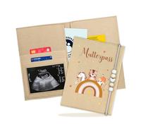 GROVBLE Housse de protection en feutre pour carnet de maternité allemand, carnet de maternité, documents de vaccination et échographie, images échographiques et carnet de vaccination, joli cadeau pour
