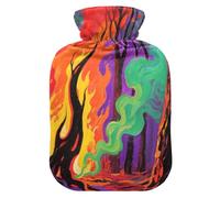 Grove Bouillotte rouge feu vert brouillard avec housse souple 1 l pour thérapies chaudes et froides