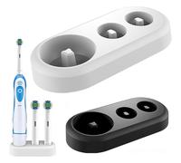 GroveEss Lot de 2 supports de brosse à dents électrique compatibles avec brosse à dents et 2 têtes de brosse à dents, organisateur de brosse à dents en plastique, support de brosse à dents électrique