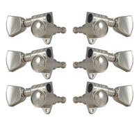 Grover 102-18NK Original Rotomatics avec rapport d'engrenage 18:1 et bouton Keystone - Têtes de machine de guitare 3 + 3 - Nickel