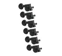 Grover 205-18BCL6 Rotomatiques de taille moyenne avec bouton rond, têtes de machine de guitare, 15,2 cm, gauche, côté aigus (droit), noir chromé