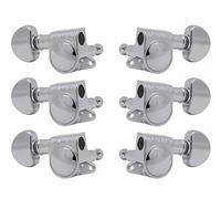 Grover 205-18C Rotomatiques de taille moyenne avec bouton rond - Têtes de machine de guitare 3 + 3 - Chrome