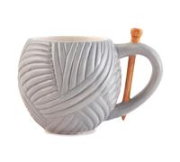 Groves + Banks Mug fantaisie en fil à tricoter Gris 500 ml