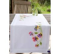 Groves + Banks PN-0149146 Broderie Chemin de Table Bird et Pansies Pansies Toile Multicolore 40 x 2 x 20 cm