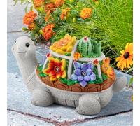 Grovind Statues de Jardin, Statues de Jardin solaires Tortue Ornements de pelouse avec Cactus & Lumières LED, Tortue Figurines Décoration d'extérieur pour Patio Cadeaux de Noël