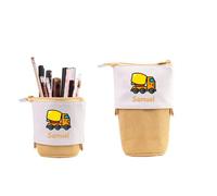 Grovjewfit Trousse Personnalisée Legami Trousse Téléscopique Enfants Garçon Cadeaux pour Filles Trousse à Crayons Enfants Garçon Trousse à Crayons avec Nom Voiture Zip Boy Trousse (Jaune)