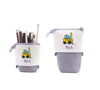 Grovjewfit Trousse Personnalisée Legami Trousse Téléscopique Enfants Garçon Cadeaux pour Filles Trousse à Crayons Enfants Garçon Trousse à Crayons avec Nom Voiture Zip Boy Trousse (Violet)
