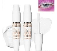 Grovl White Mascara Lash Primer, Lot De 2 Mascaras Waterproof À Fibres Épaisses, Volumisants Et Allongants, Cils Charmants, Sans Bavures, Sans Paquets, Pour Fille, Las