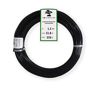 GROW A BONSAI TREE Fil Aluminium Anodisé de 1,5mm pour L'Entretien de Bonsai 250g Grand Rouleau (52 mètres) - Choisissez Votre Taille et Couleur (1,5mm, Noir)