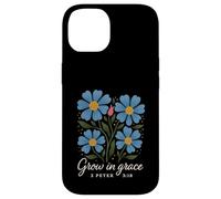 Grow In Grace Boho Floral 2 Pierre 3:18 Verset Christian Coque pour iPhone 14