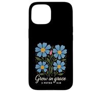 Grow In Grace Boho Floral 2 Pierre 3:18 Verset Christian Coque pour iPhone 15