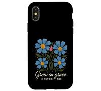 Grow In Grace Boho Floral 2 Pierre 3:18 Verset Christian Coque pour iPhone X/XS