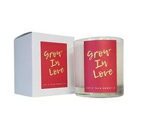 Grow in Love Let's Talk About It Bougie parfumée pour la maison, melon concombre vert, poire asiatique, melon de manioc frais, parfum freesia rose, 60 heures de combustion propre, bougie
