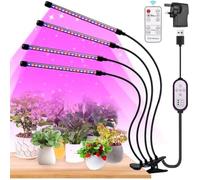 Grow Lights for Indoor Plants 80 LEDs 4 Arm Full Spectrum LED Grow Light with Timer, 6500K/3000K/660nm Grow Lamp for Seedlings a