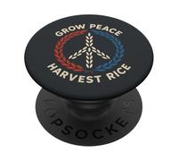 Grow Peace Harvest Rice Thaïlande Cambodge Border Conflit PopSockets PopGrip Adhésif