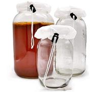 Grow Your Pantry Couvercles de Bocaux Pour Brassage de Kombucha | Lot de 3 | Qualité Supérieure | S'adapte Aux Bouches Jusqu'à 120 mm de Large (Bocaux Non Inclus)