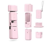 Growalleter - Housse de protection en silicone pour DJI Osmo Pocket 4, ensemble complet avec cache objectif et protecteur d'écran, étui en silicone souple lavable, antidérapant avec sangle anti-perte