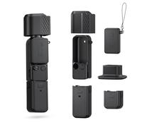 Growalleter - Housse de protection en silicone pour DJI Osmo Pocket 4, ensemble complet avec cache objectif et protecteur d'écran, étui en silicone souple lavable, antidérapant avec sangle anti-perte