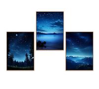 GrowArt - lot de 3 posters représentant le ciel nocturne au format A3 sans cadre | impression photo haute qualité | décoration pour les amateurs d'étoiles | motifs disponibles uniquement chez nous |