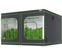 Growbox 305 x 305 x 203 cm Serre avec cadre en acier de 19 mm et toile Oxford 600D Growtent Capacité de charge 60 kg Armoire de culture Adaptée à la lumière de croissance 400 W Tente de culture intéri
