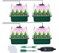 Growbox Lampe pour plantes à spectre complet,Boîte de culture Serre d'intérieur Dimmable Timer,Kit de culture 4 pots de culture Indoor Germination