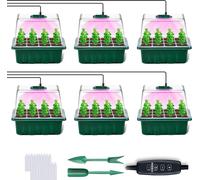 Growbox lampe pour plantes spectre complet,boîte de culture serre d'intérieur gradable minuterie,kit de culture 6 pots de culture intérieur germination