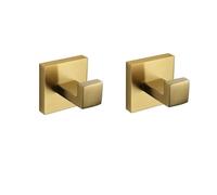 GROWBY Ensemble de matériel de Salle de Bain en Or brossé, Porte-Serviettes, Porte-Papier Toilette, Porte-Serviettes, Porte-Savon, Ensemble d'accessoires pour Brosse de Toilette, 2 Crochets pour PE