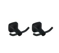 GROWBY Ensemble de matériel en Acier Inoxydable Noir Mat, Support en Rouleau de Papier Toilette, Crochet pour Peignoir, Porte-Serviettes, Ensemble d'accessoires de Salle de Bain, 2 pièces à Double