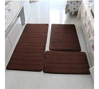 GROWBY Tapis épais Tapis de Salle de Bain Doux en Molleton de Corail Absorbant Tapis de Pied antidérapant Salon Chambre Tapis de Sol de Chevet, café, 80x200 cm (31.5x78in)
