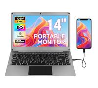 GrowCube Moniteur portable avec clavier, ordinateur portable 14" 1080p FHD compatible avec mini PC/téléphone/PC/console de jeu, CrowView Note avec adaptateurs RPi5 et Jetson (câble complet de type C
