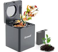 Growell EC02 Composteur électrique pour cuisine intérieure, bac à compost de comptoir de 2,5 L, machine de compostage sans odeur pour déchets alimentaires avec nettoyage automatique et écran LED