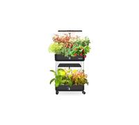 Growell Système de Culture hydroponique Vertical à 90 Gouttes, Jardin intérieur à 3 Niveaux avec Lampes de Croissance à Del à Spectre Complet, Circulation Automatique de l'eau, réservoir de 40 L