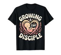Growing A Tiny Disciple Foi chrétienne de la Grossesse - T-Shirt Graphique avec Valeur, Homme, Noir, M