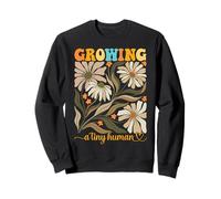 Growing A Tiny Human Floral Baby Grossesse Annonce Sweatshirt