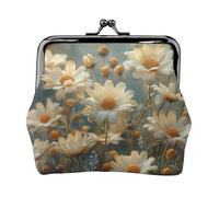 Growing Daisy Porte-monnaie pour femme, petit portefeuille pour femme, petite trousse de maquillage pour porte-monnaie, portefeuille rétro ultra fin, noir, One Size, Art déco