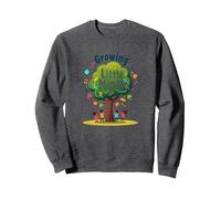 Growing Little Minds : Arbre éducatif pour Enfants Sweatshirt, Unisexe pour Adultes, Chiné Foncé, L
