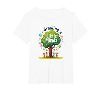 Growing Little Minds : Arbre éducatif pour Enfants T-Shirt, Femme Grandes Tailles, Blanc, 2X