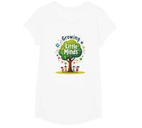 Growing Little Minds : Arbre éducatif pour Enfants T-Shirt, Fille, Blanc, XS