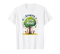 Growing Little Minds : Arbre éducatif pour Enfants T-Shirt, Homme, Blanc, XL