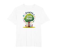 Growing Little Minds : Arbre éducatif pour Enfants T-Shirt, Homme Grandes Tailles, Blanc, 2X Tall