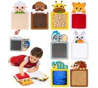 Growithu 8PCS Tapis Sensoriel Bébé: Jouets sensoriels pour bébés et Enfants en Bas âge - Carreaux Tapis Sensoriel Animaux texturés Tactiles pour Enfants autistes