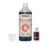 GROWMANIA Bio Bloom de BioBizz 1L + Échantillon Boost Up de Up Nutrients + Verre Doseur | Biobloom Engrais Organique pour une Floraison Complète | Convient à Tous Types de Plantes