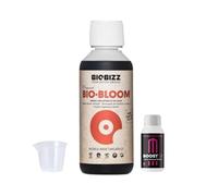 GROWMANIA Bio Bloom de BioBizz 250 ml + échantillon Boost Up de Up Nutrients + Verre doseur | Biobloom engrais organique pour floraison | Pour petits pots et cultures initiales