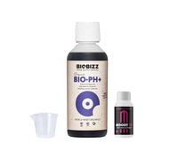GROWMANIA Bio Up de BioBizz 250 ml + Probe Boost Up de Up Nutrients + Verre doseur | Augmentation du pH organique | Pour plantes en petits pots et cultures initiales