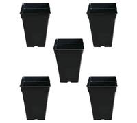GROWMANIA.ES GROWMANIA Lot de 5 pots carrés pour plantes Noir 18 l - Cinq pots en plastique pour fleurs 30 x 30 x 30 cm