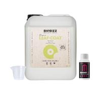 GROWMANIA Leaf Coat de BioBizz 10 l + échantillon Boost Up Nutrients + Verre doseur | Solution foliaire pour l'agriculture à grande échelle | Protège et renforce les cultures extensives